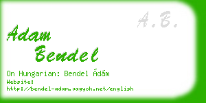 adam bendel business card